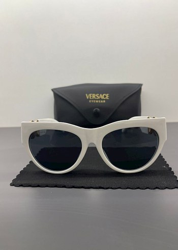 Beden beyaz Renk Versace Beyaz Tokalı Klasik Kadın Güneş Gözlüğü