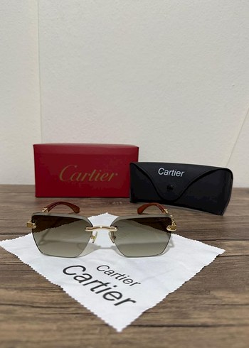 Beden kahverengi Renk Cartier Klasik Güneş Gözlüğü, Kahverengi