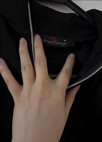s Beden siyah Renk Siyah Gotik Yüksek Yakalı Bluz