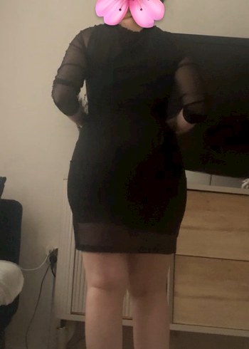 Diğer Dantel Detaylı Siyah Gotik Midi Elbise