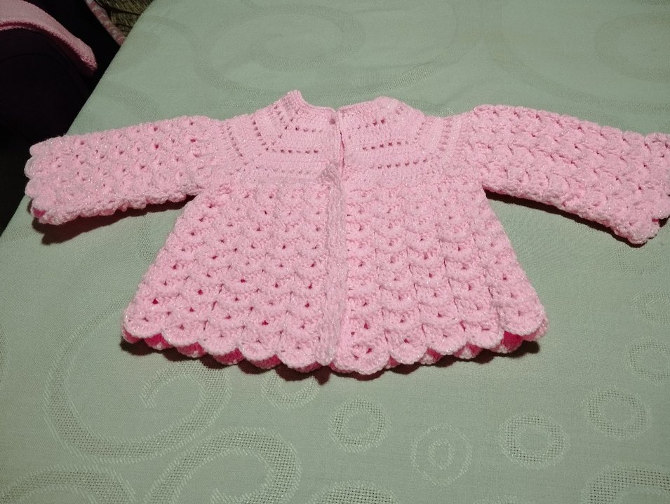 Pembe Örgü Kız Hırka - Görsel 2