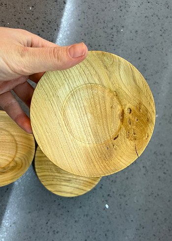 Bej Ahşap Tabak Seti - Görsel 2