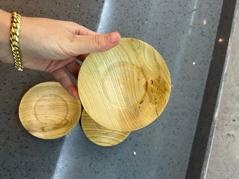 Bej Ahşap Tabak Seti - Görsel 2