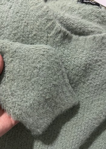 Örgü Mini Yeşil Kadın Kazak - Görsel 3