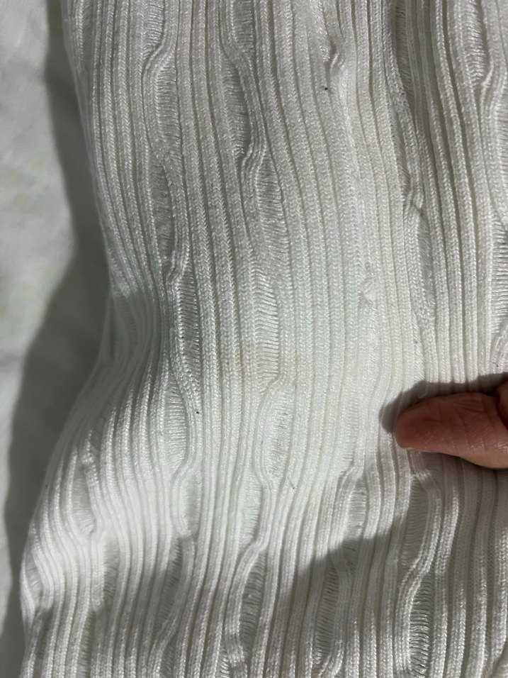 Beyaz Örgü Kadın Triko - Görsel 3