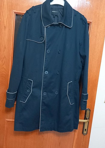 Düğmeli Lacivert erkek  Trençkot - Görsel 2