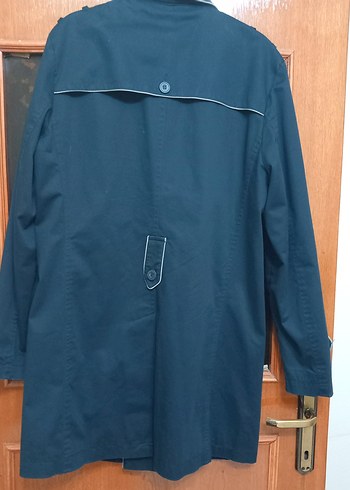 Düğmeli Lacivert erkek  Trençkot - Görsel 4