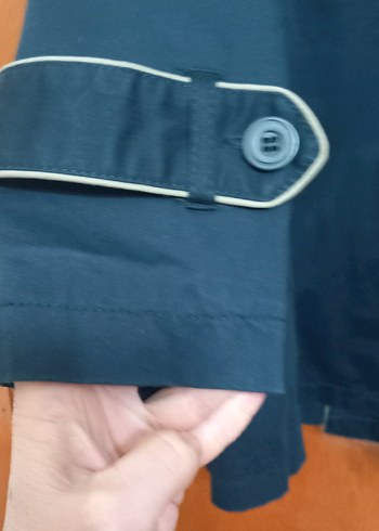 Düğmeli Lacivert erkek  Trençkot - Görsel 6