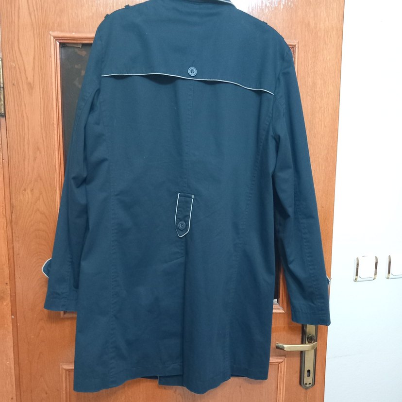 Düğmeli Lacivert erkek  Trençkot - Görsel 4