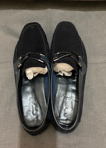 44 Beden siyah Renk İnci Siyah Süet Tokalı Erkek Loafer