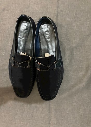 44 Beden İnci Siyah Süet Tokalı Erkek Loafer