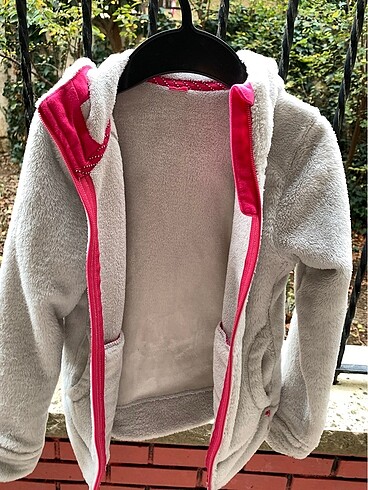 8 Yaş Beden İçi dışı çok kalın polar fermuarlı sweatshirt
