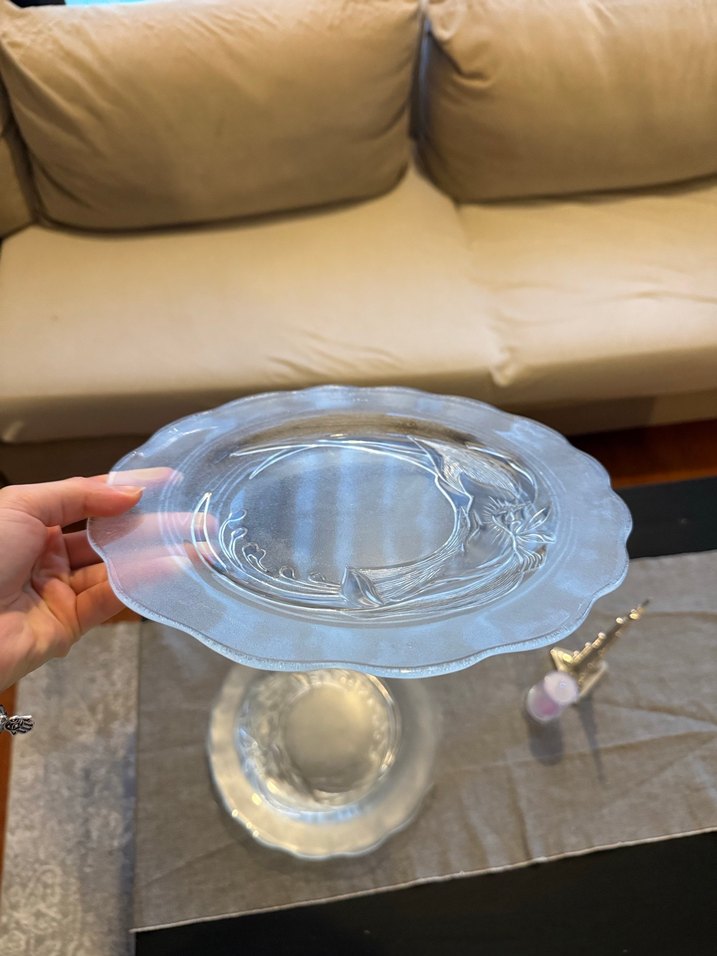 4lü Çiçek Desenli Cam Tabak - Görsel 2