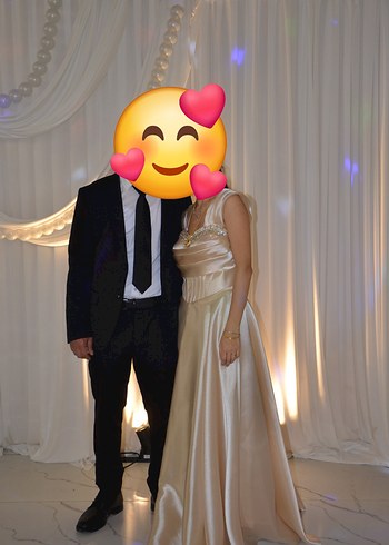 taşlı saten abiye - Görsel 2