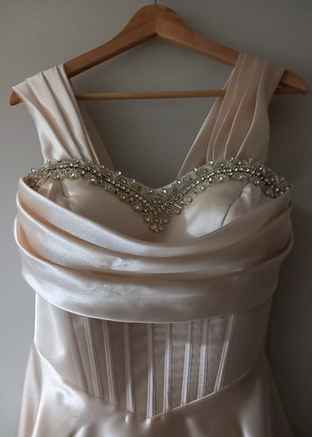 taşlı saten abiye - Görsel 3