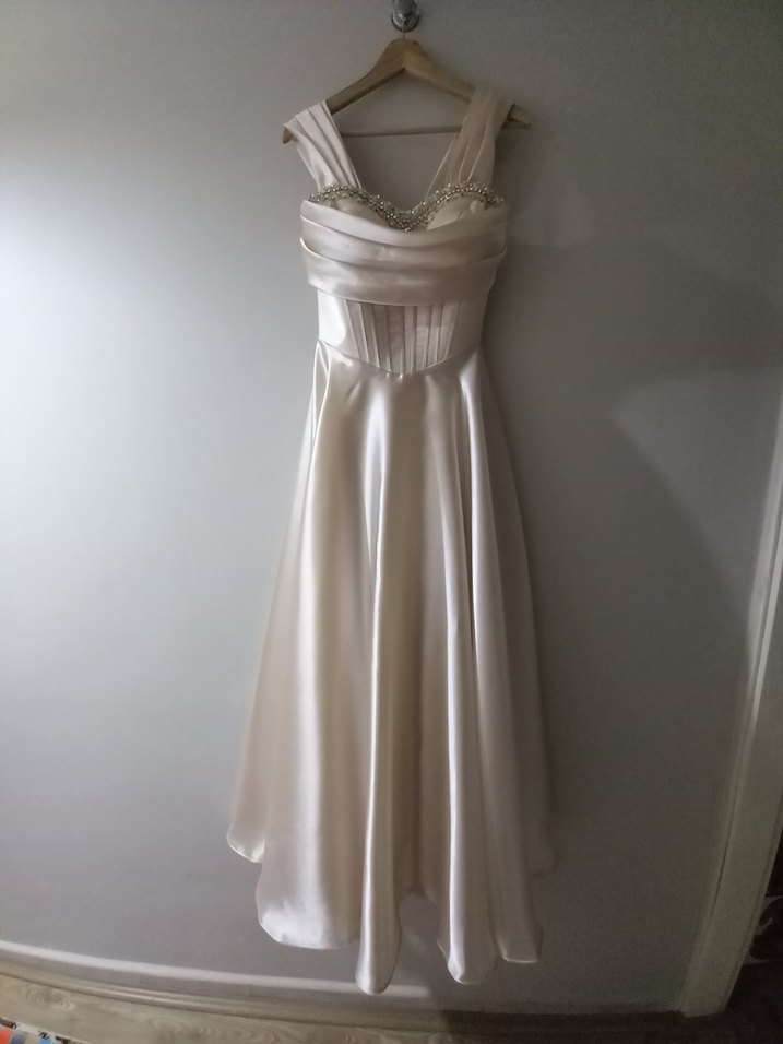 taşlı saten abiye - Görsel 4