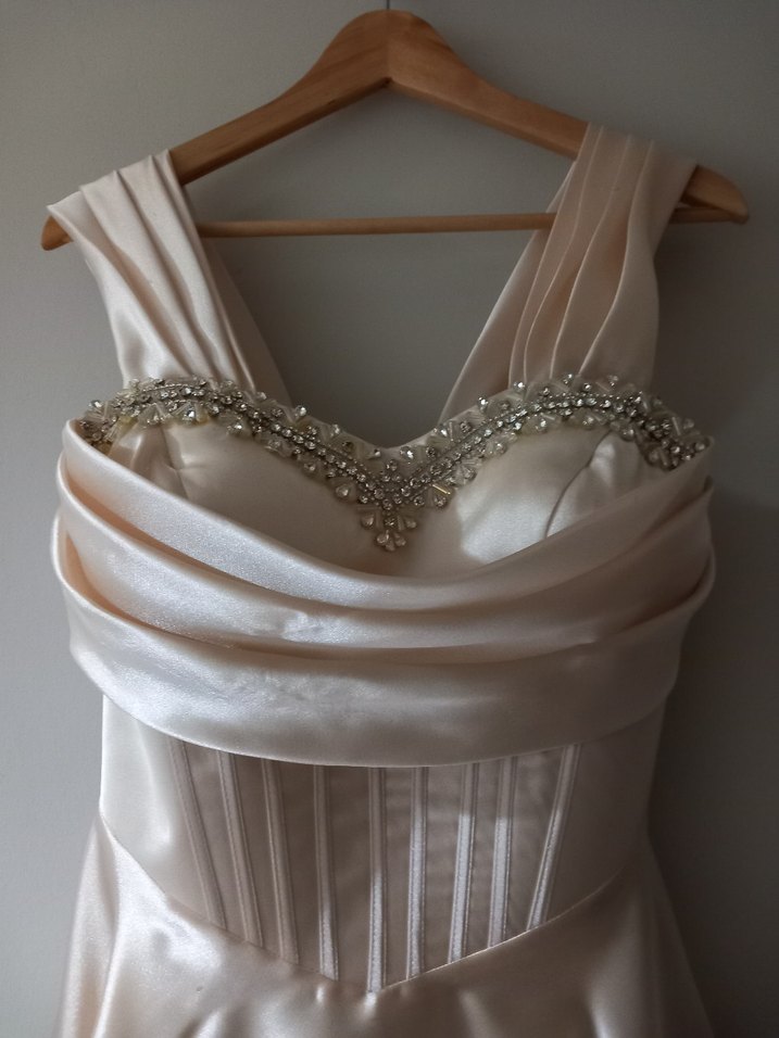 taşlı saten abiye - Görsel 3