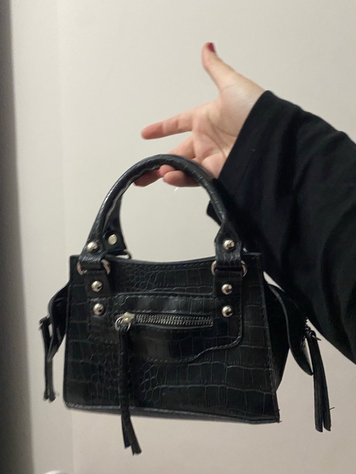 Siyah mini çanta - Görsel 2