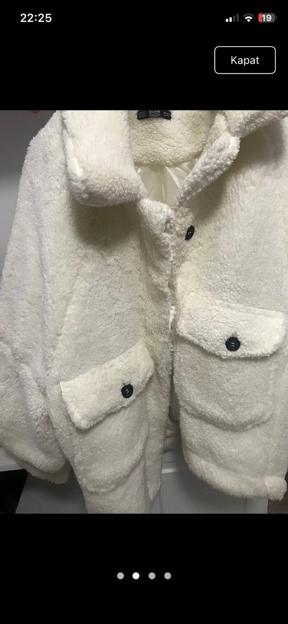 Beyaz Peluş Kadın Ceket - Görsel 2