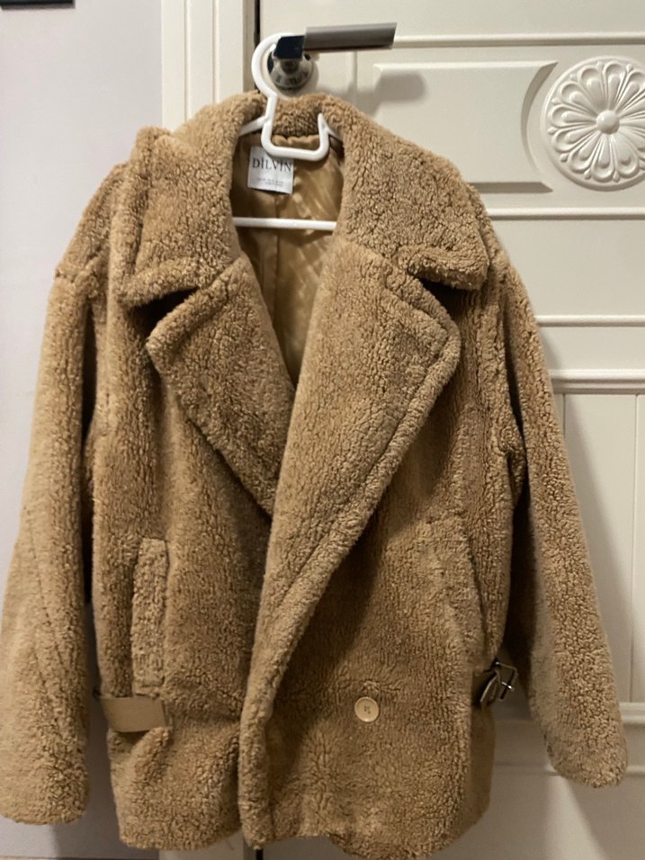 Dilvin  kahverengi peluş kaban - Görsel 2