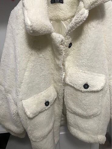 beyaz peluş ceket dilvin - Görsel 2
