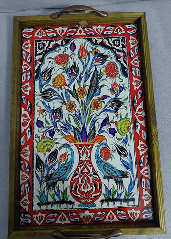 Bohem Tarzı Renkli Seramik Tepsi - Görsel 7