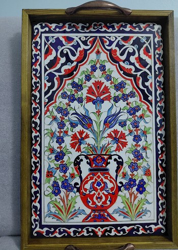 Bohem Tarzı Renkli Seramik Tepsi - Görsel 5