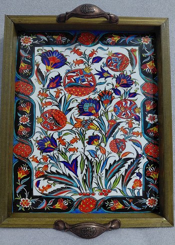 Bohem Tarzı Renkli Seramik Tepsi - Görsel 4