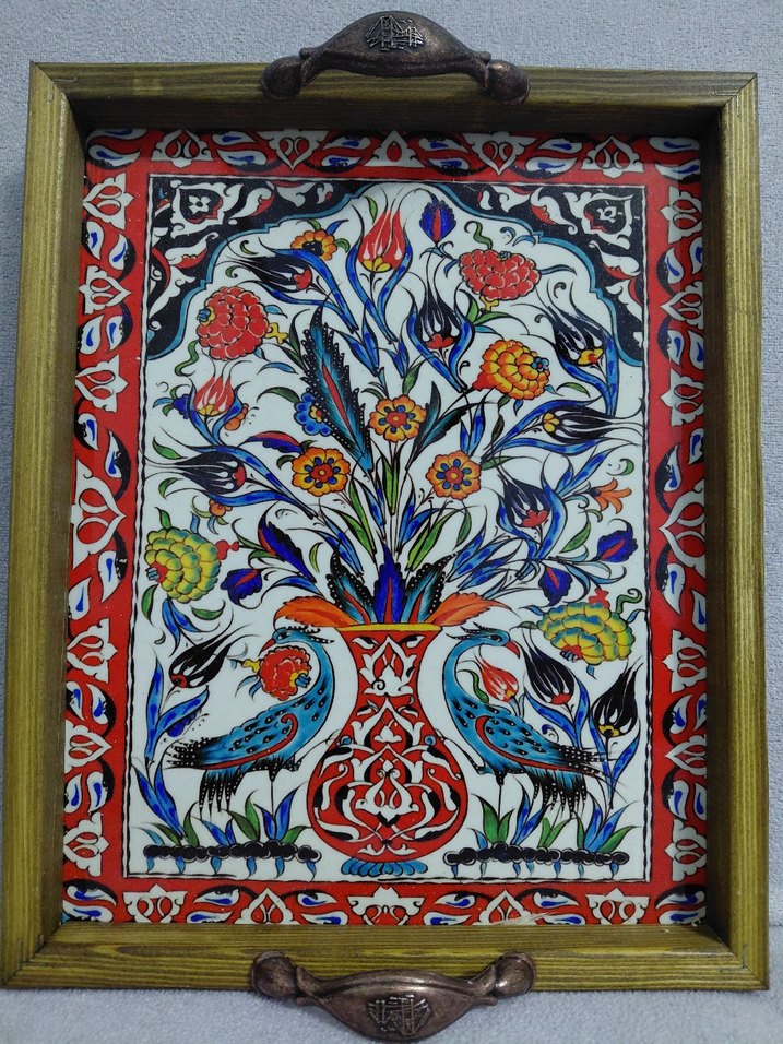 Bohem Tarzı Renkli Seramik Tepsi - Görsel 3