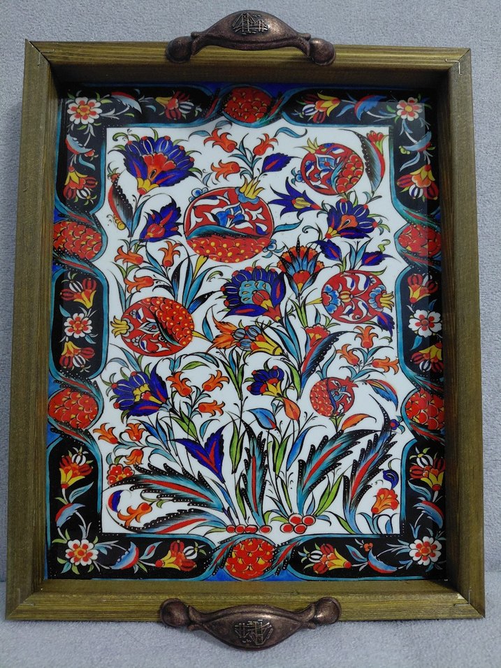 Bohem Tarzı Renkli Seramik Tepsi - Görsel 4