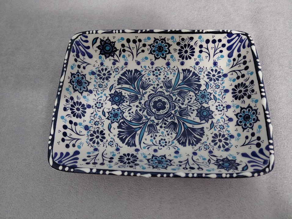 Renkli Nazar Boncuğu Desenli El Yapımı Tabak - Görsel 2