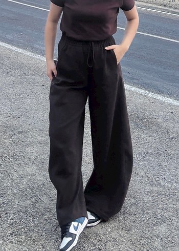 Bershka Kahverengi Barrel Fit Eşofman - Görsel 3