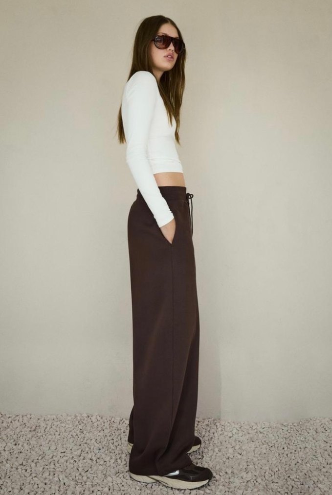 Bershka Kahverengi Barrel Fit Eşofman - Görsel 2