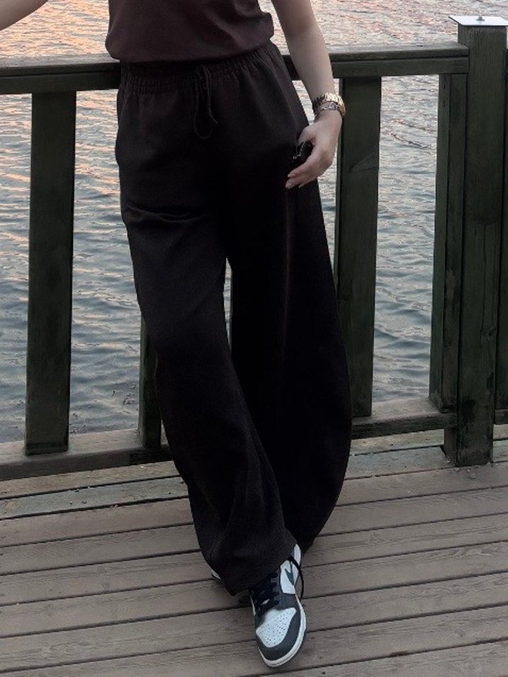 Bershka Kahverengi Barrel Fit Eşofman - Görsel 4