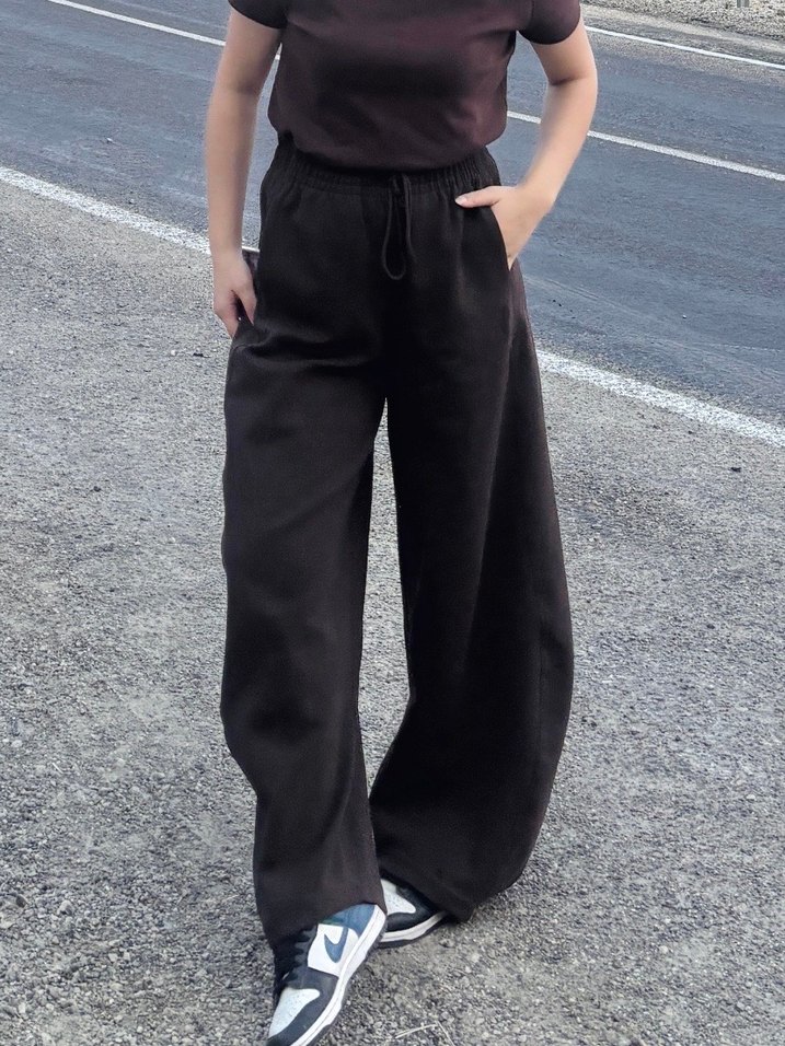 Bershka Kahverengi Barrel Fit Eşofman - Görsel 3