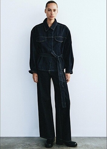 s Beden zara kemerli denim ceket