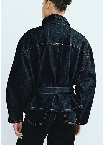 Zara zara kemerli denim ceket