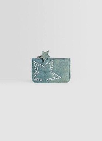 Beden mavi Renk zara taşlı denim çanta