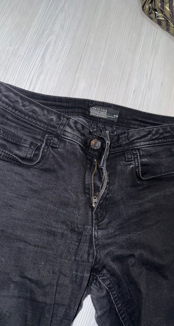 Siyah Midi Boy Kadın Kot Pantolon - Görsel 2