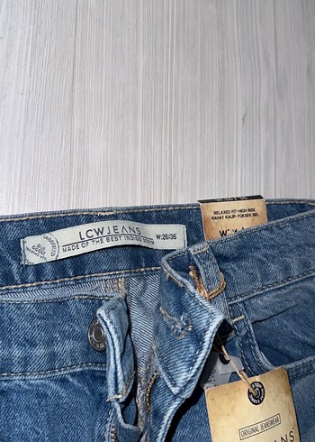 Düğmeli Mavi Kadın Denim Pantolon - Görsel 5