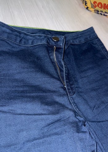 Esnek Lacivert Kadın Slim Fit Denim Pantolon - Görsel 2