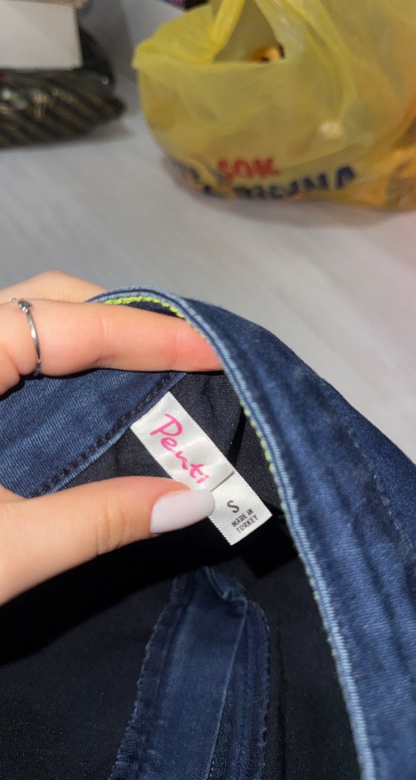 Esnek Lacivert Kadın Slim Fit Denim Pantolon - Görsel 3