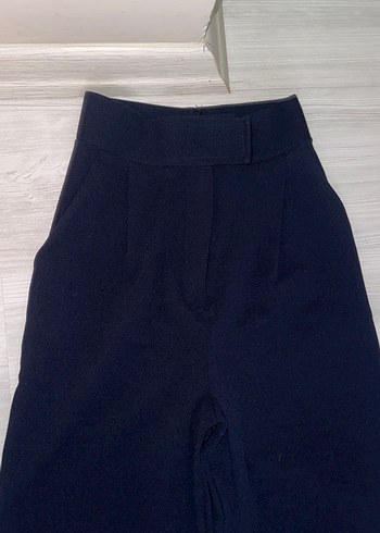 Kadın lacivert Midi Kumaş Pantolon - Görsel 2