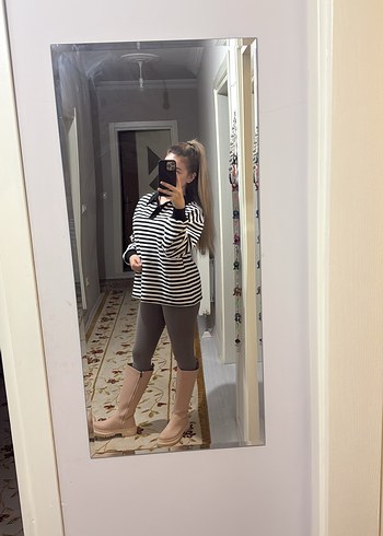 Kadın Zebra çizgili sweatshirt - Görsel 2