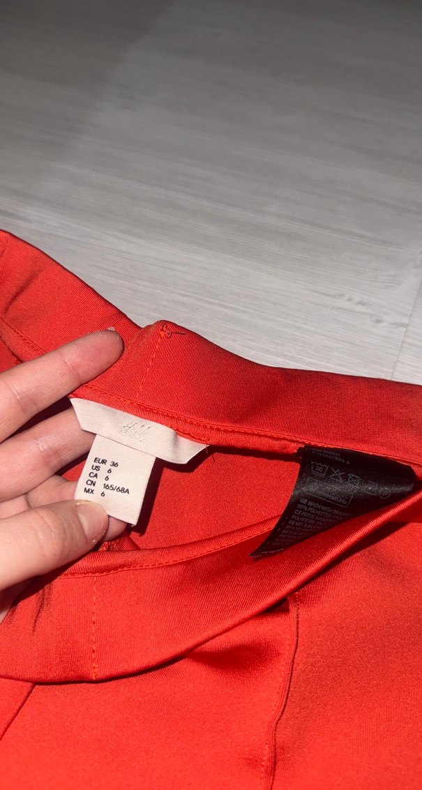 Turuncu  Kadın Rahat Kesim Kumaş Pantolon - Görsel 3