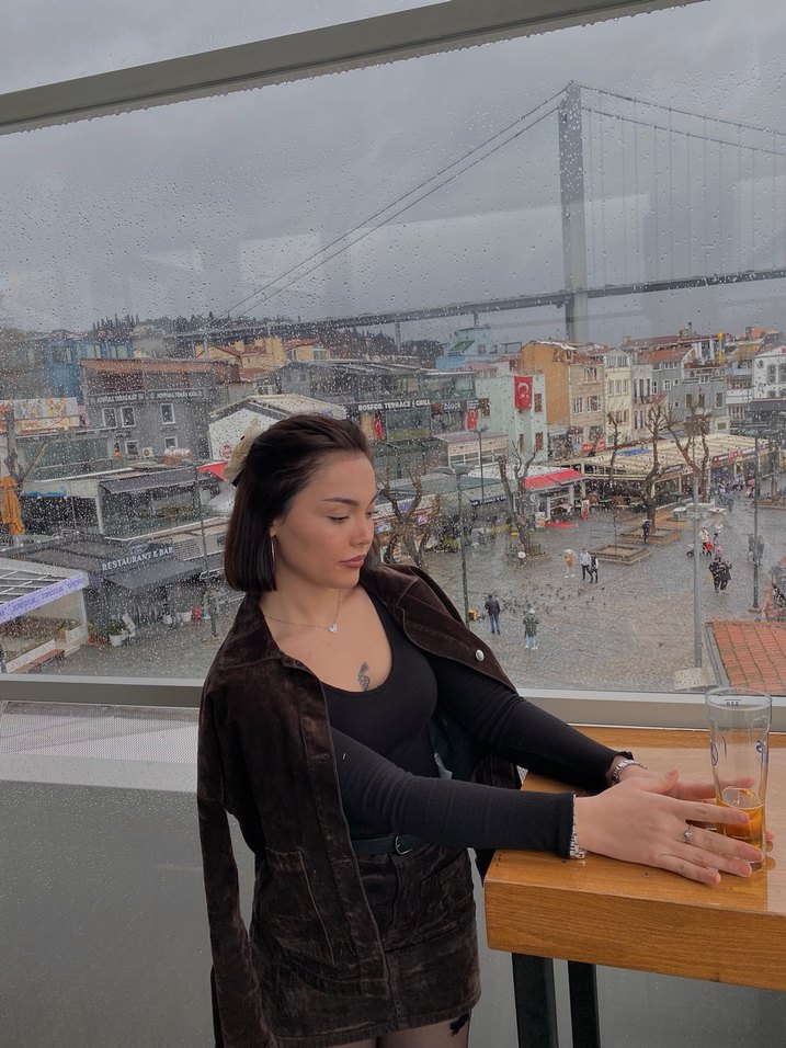 Kahverengi kadife Deri Kemerli ikili takım - Görsel 3