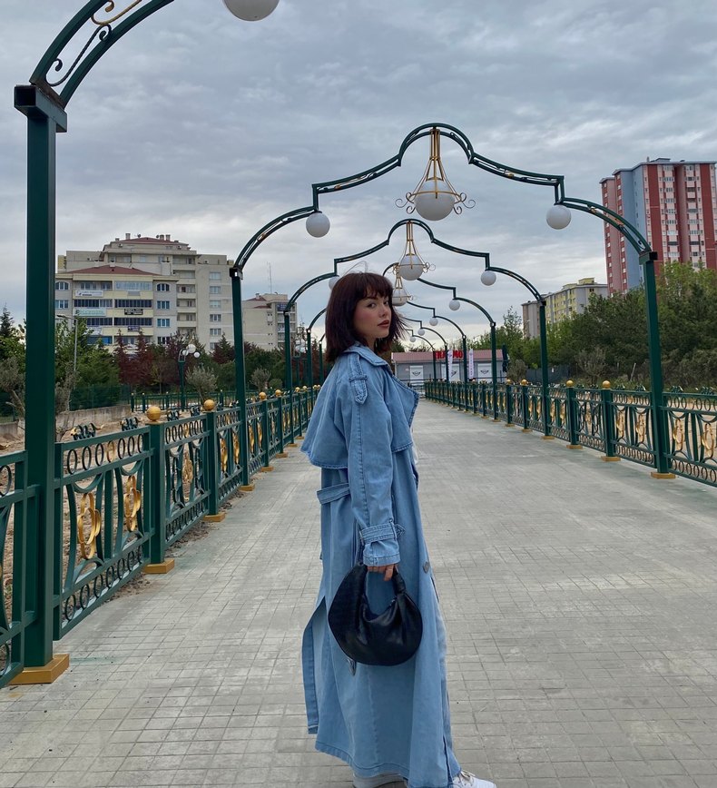 Kadın Salaş Denim trenckot - Görsel 2