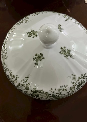 İşlemeli Gri Desenli Beyaz Porselen Çorba Kasesi - Görsel 3