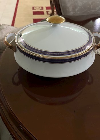 Altın detaylı beyaz kapaklı servis tabağı - Görsel 4