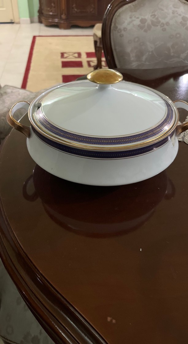 Altın detaylı beyaz kapaklı servis tabağı - Görsel 4